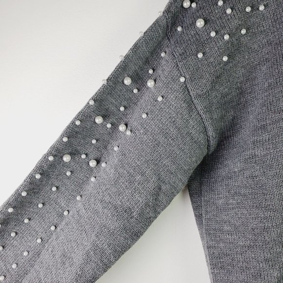 Blooming Jelly Pearl Sleeve Gray Sweater Blouse, NWT, XL - Picture 9 of 13